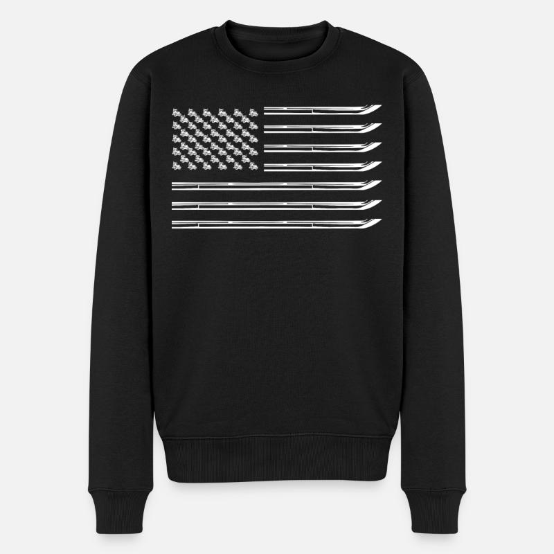 Camionneur Drapeau américain - Pull Premium bio Homme - noir