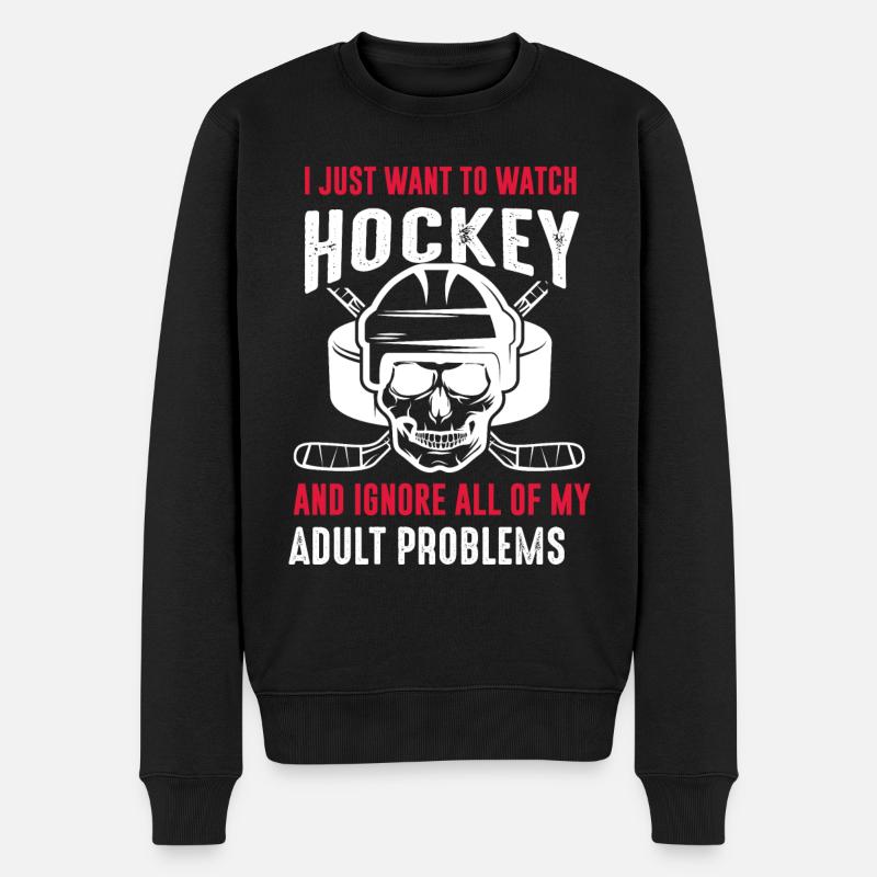 Hockey sur glace - Pull Premium bio Homme - noir