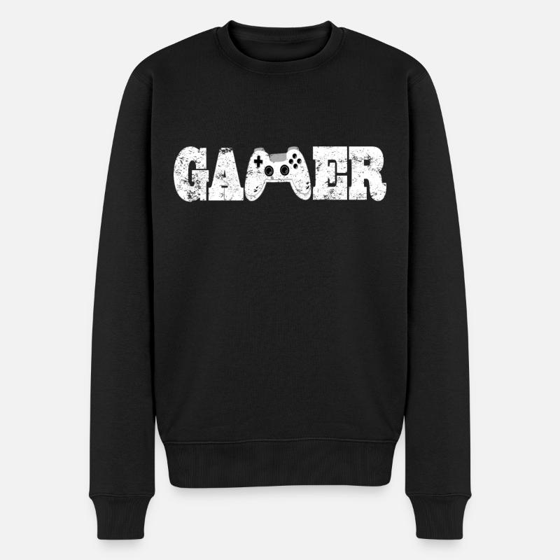 Idée cadeau rétro de jeu - Pull Premium bio Homme - noir