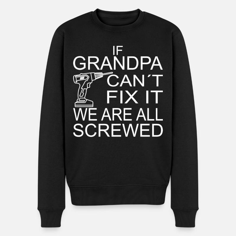 Opa Großeltern Geschenkidee Spruch - Männer Premium Bio Pullover - Schwarz