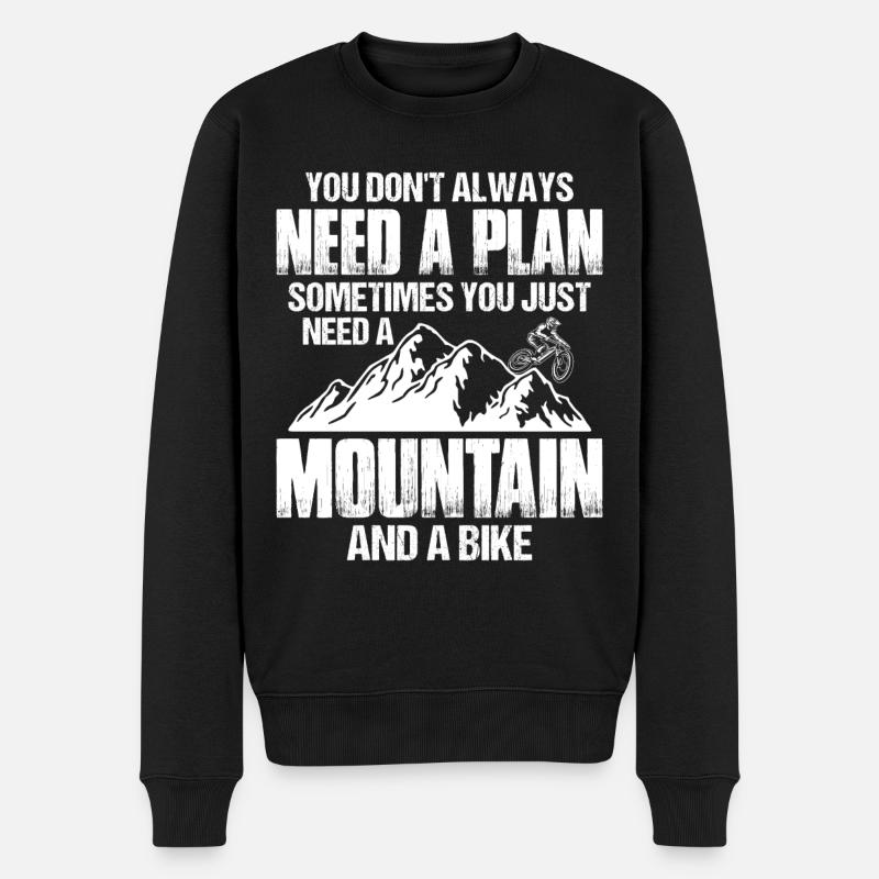 Mountainbiker, Mountainbike - Männer Premium Bio Pullover - Schwarz