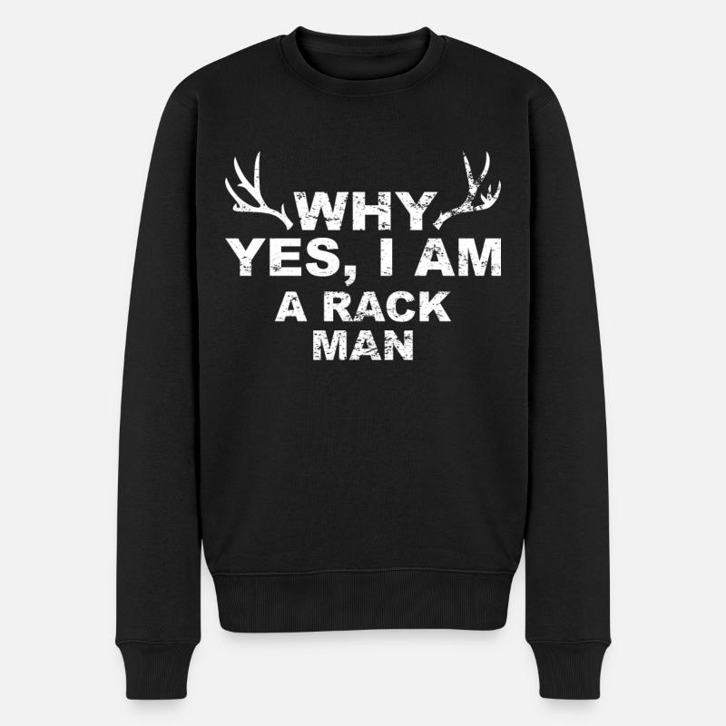 Jäger Jagt.Hirsch Geschenkidee - Männer Premium Bio Pullover - Schwarz