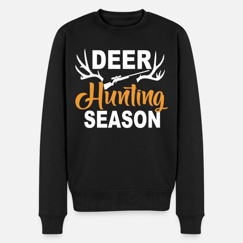 Jäger Jagt.Hirsch Geschenkidee - Männer Premium Bio Pullover - Schwarz