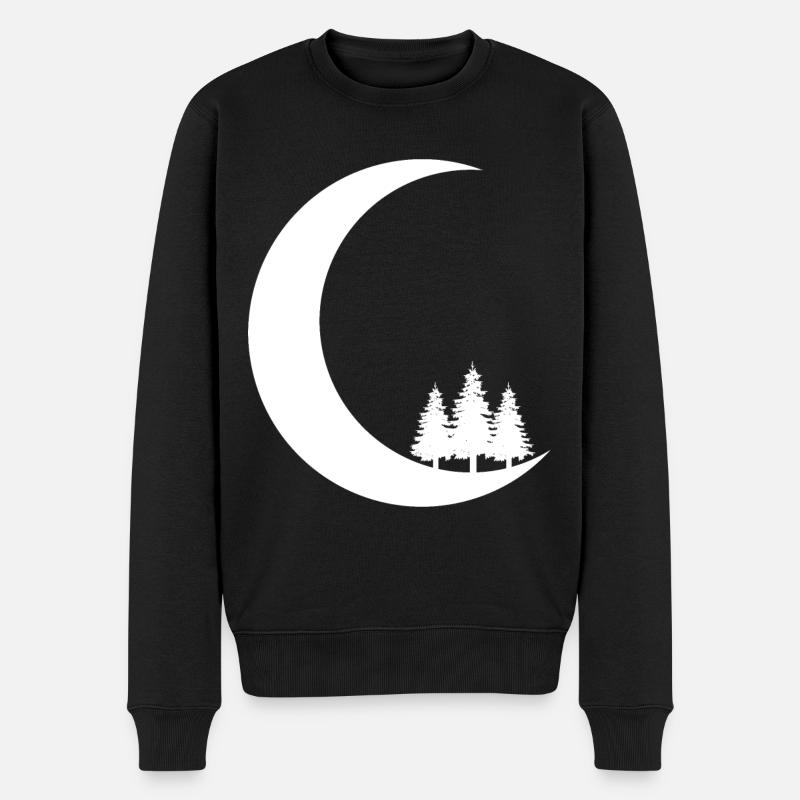 Crescent Moon - Trees - - Men's Premium Organic Jumper - black