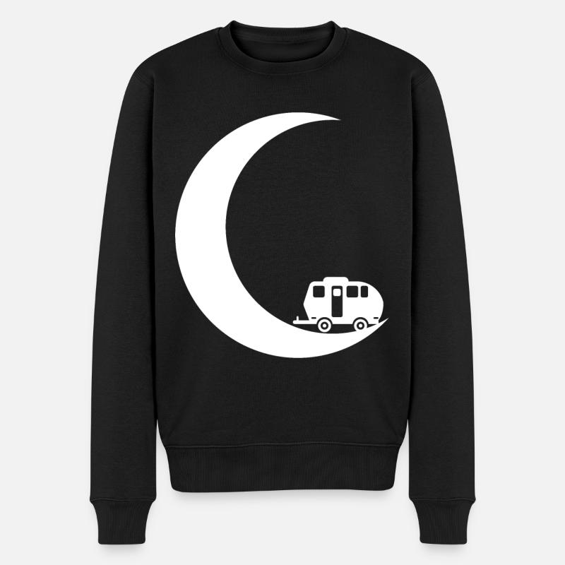 Crescent Moon - Camping Caravan - - Men's Premium Organic Jumper - black