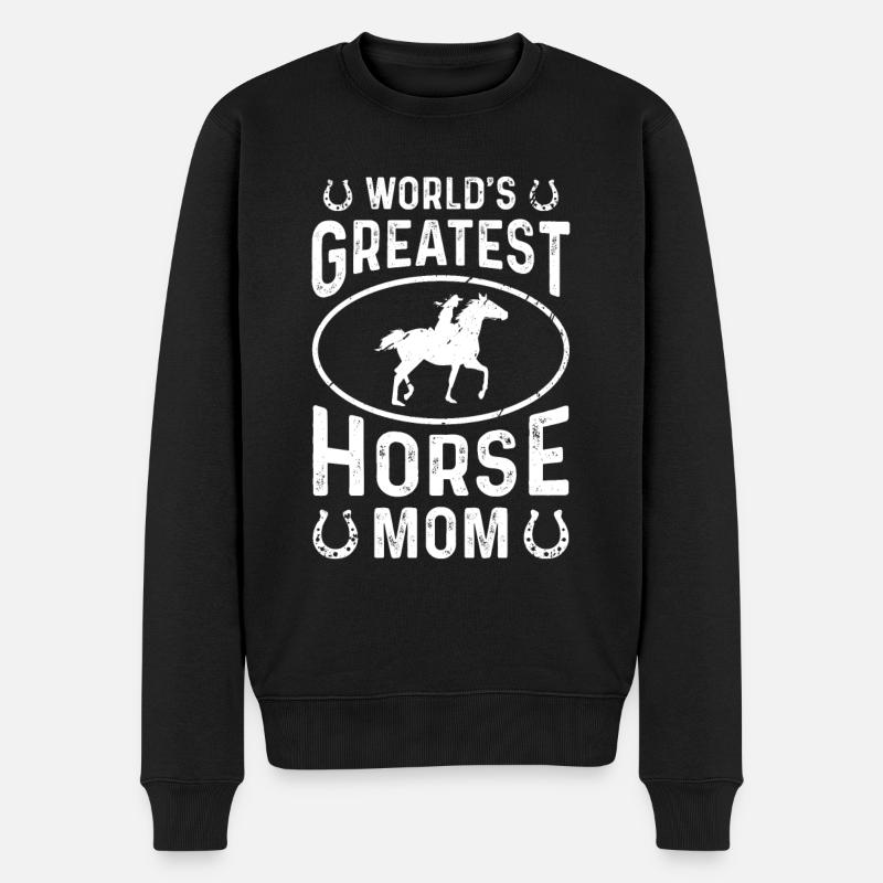 World's Greatest Horse Mom - Männer Premium Bio Pullover - Schwarz