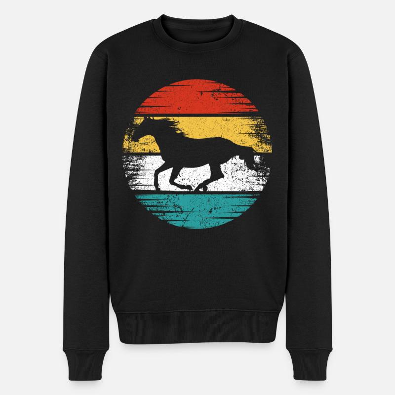 Cheval Rétro - Pull Premium bio Homme - noir