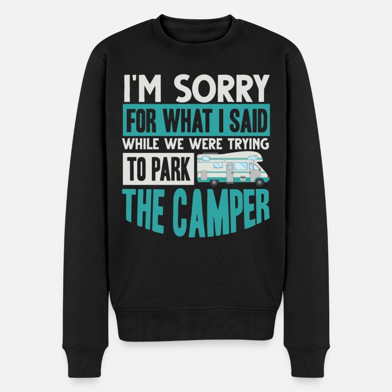 Wohnmobil, Wohnmobil, Wohnmobilcamping - Männer Premium Bio Pullover - Schwarz