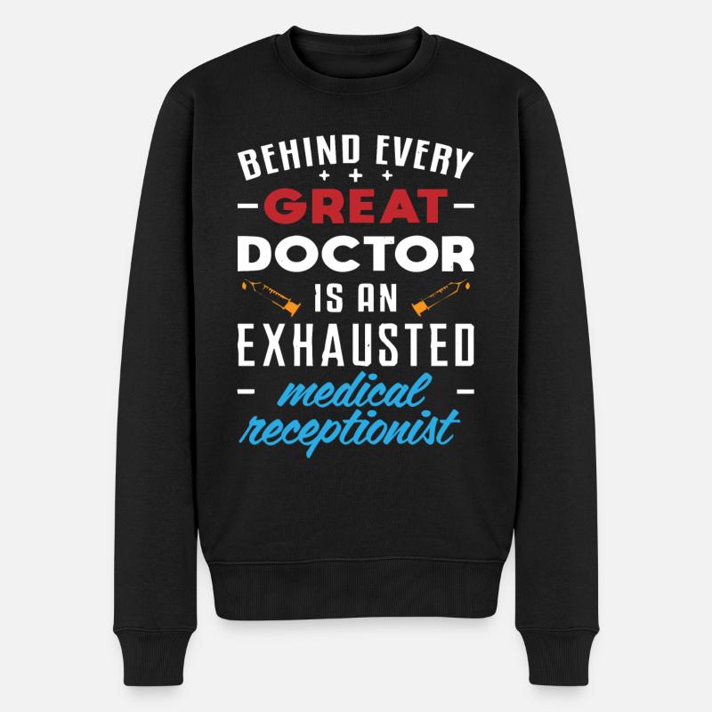 Réceptionniste médicale - Pull Premium bio Homme - noir