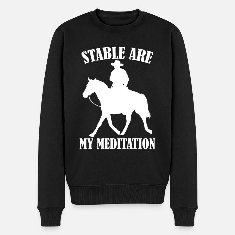 Stable sont ma méditation - - Pull Premium bio Homme - noir