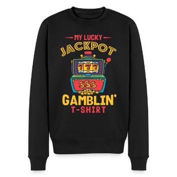 Spielautomat, Spieler, Glücksspiel - Männer Premium Bio Pullover - Schwarz - Vorne - Nico (187cm)