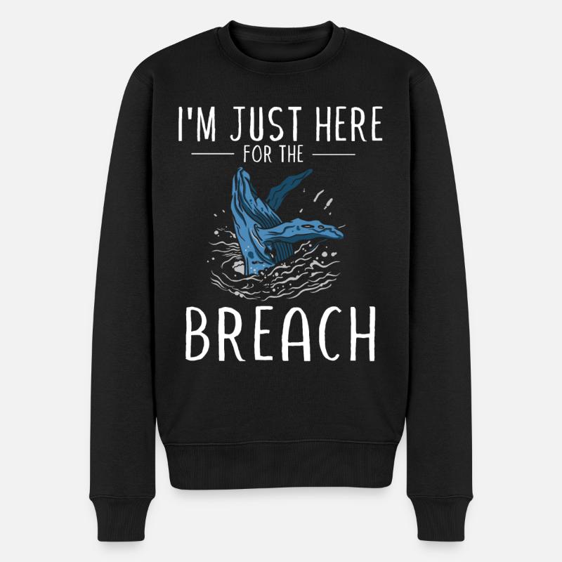 Baleines, baleines, observation des baleines, observation des baleines - Pull Premium bio Homme - noir