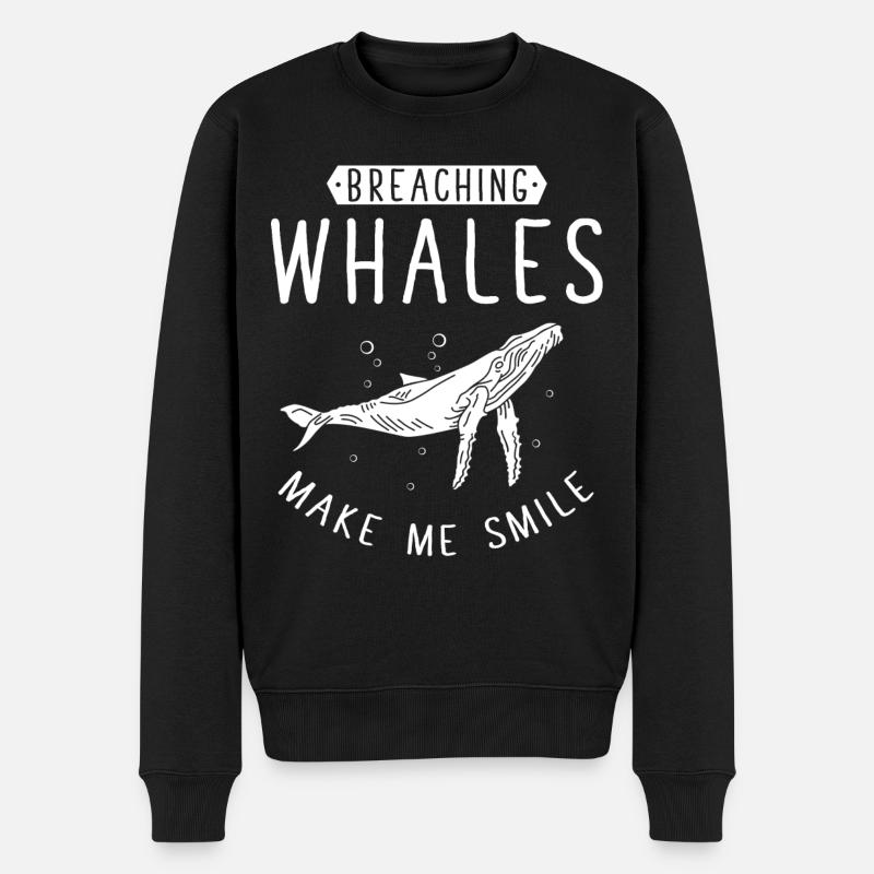 Baleines, baleines, observation des baleines, observation des baleines - Pull Premium bio Homme - noir