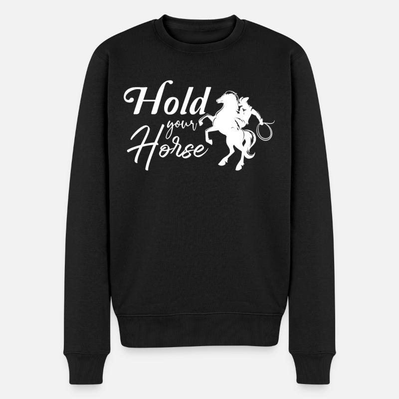 Gardez votre cheval - - Pull Premium bio Homme - noir