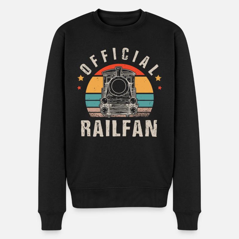 Eisenbahnventilator, Lokomotive, Eisenbahnleiter - Männer Premium Bio Pullover - Schwarz