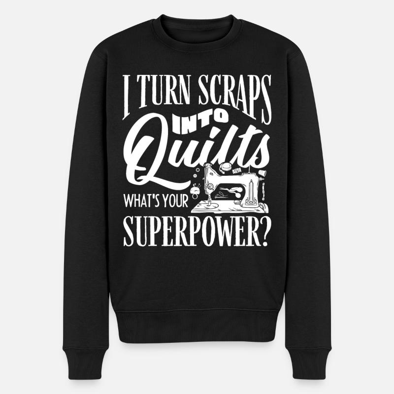 Quilting, tricot, couture, courtepointe - Pull Premium bio Homme - noir