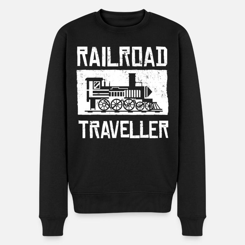 Chemin de fer, locomotive - Pull Premium bio Homme - noir