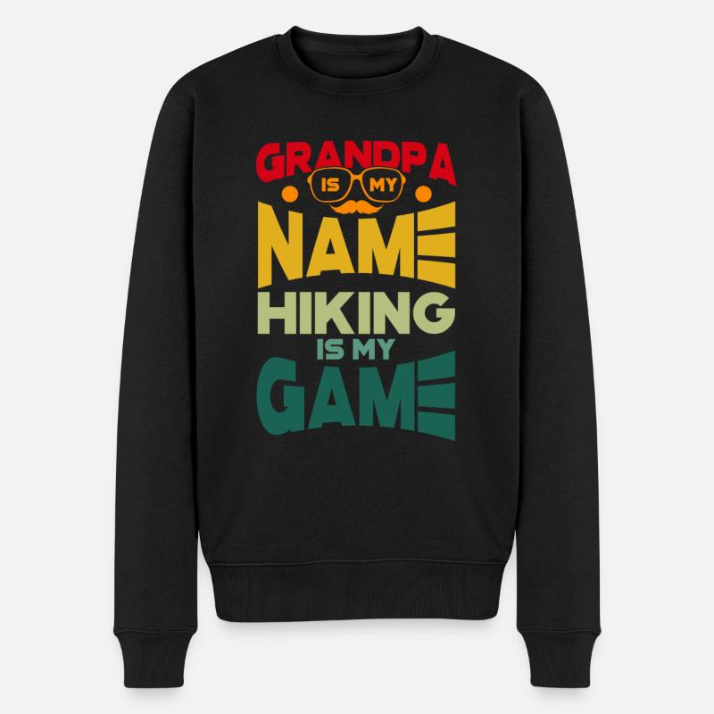 Grand-père est mon nom La randonnée est mon jeu - Pull Premium bio Homme - noir