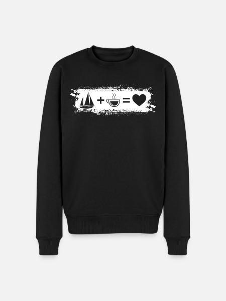Grunge Rectangle - Heart - Coffee - Sailing - - Men's Premium Organic Jumper - black