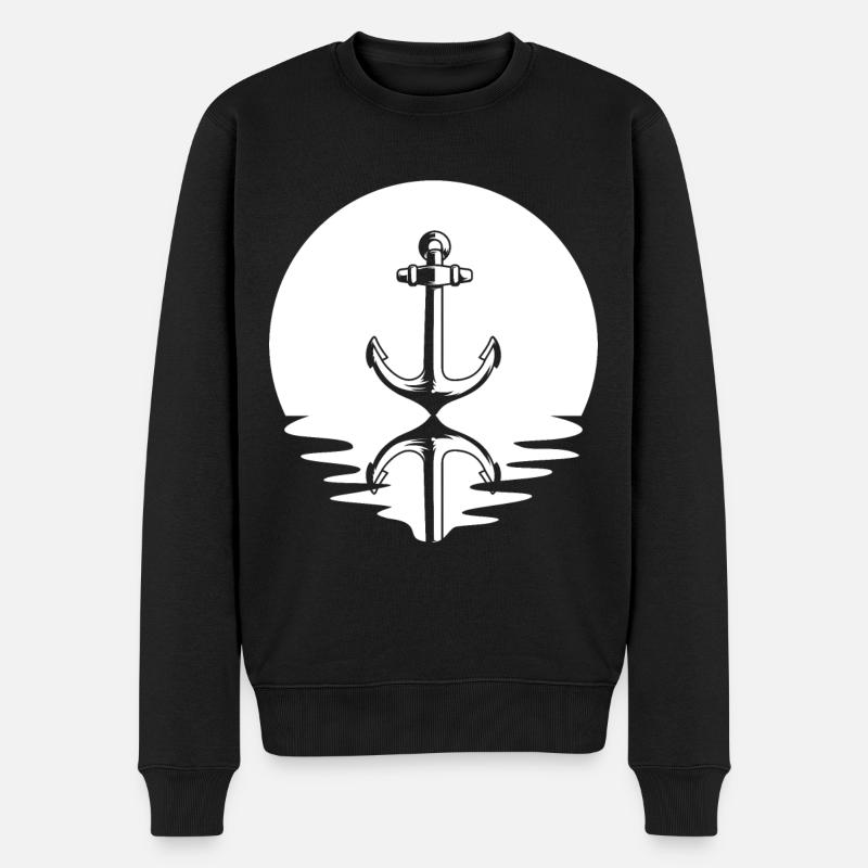 Cercle et réflexion - Ancre - - Pull Premium bio Homme - noir