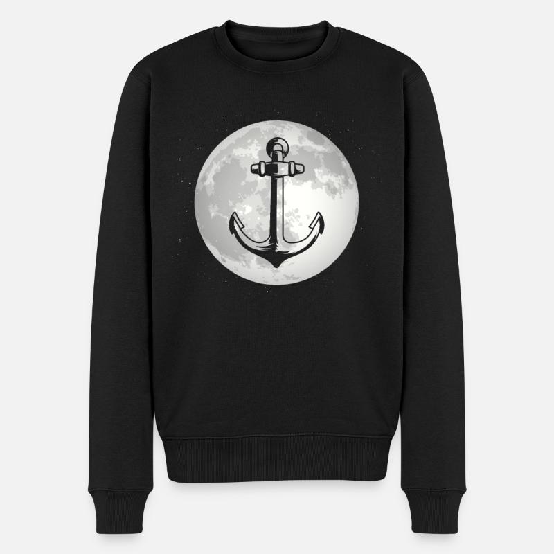 Pleine Lune - Ancre - - Pull Premium bio Homme - noir