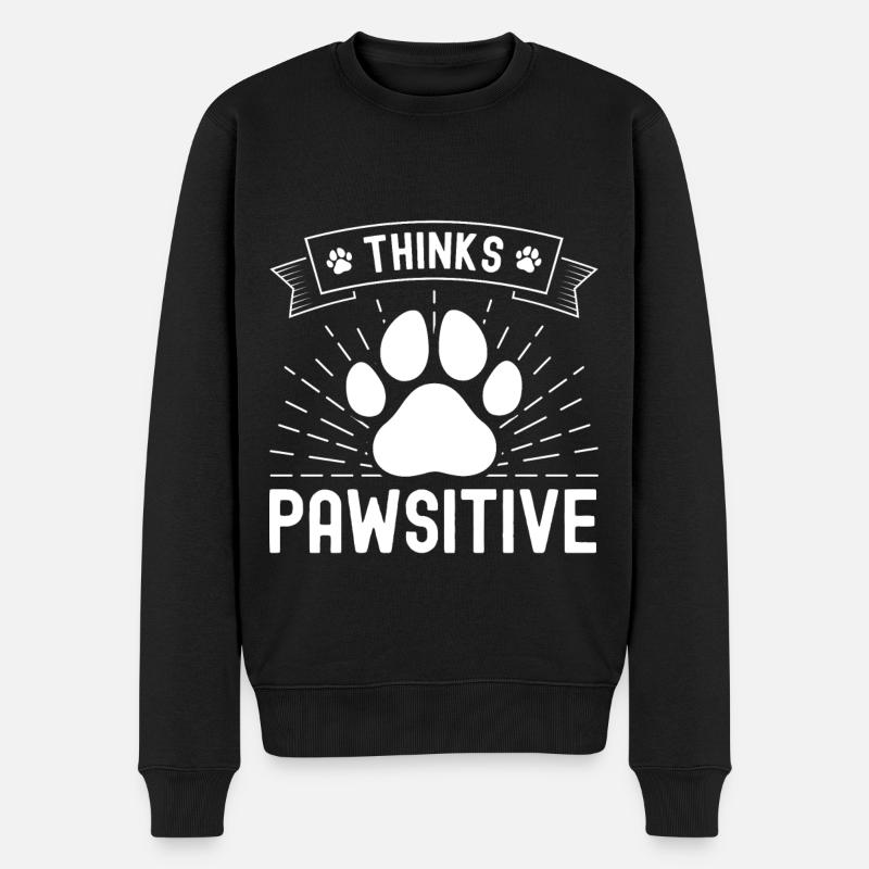 Thinks Pawsitive - Men's Premium Organic Jumper - black