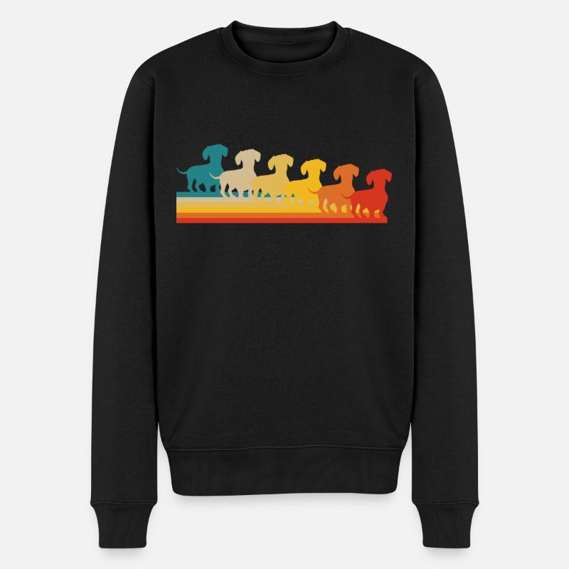 Chien rétro - Pull Premium bio Homme - noir