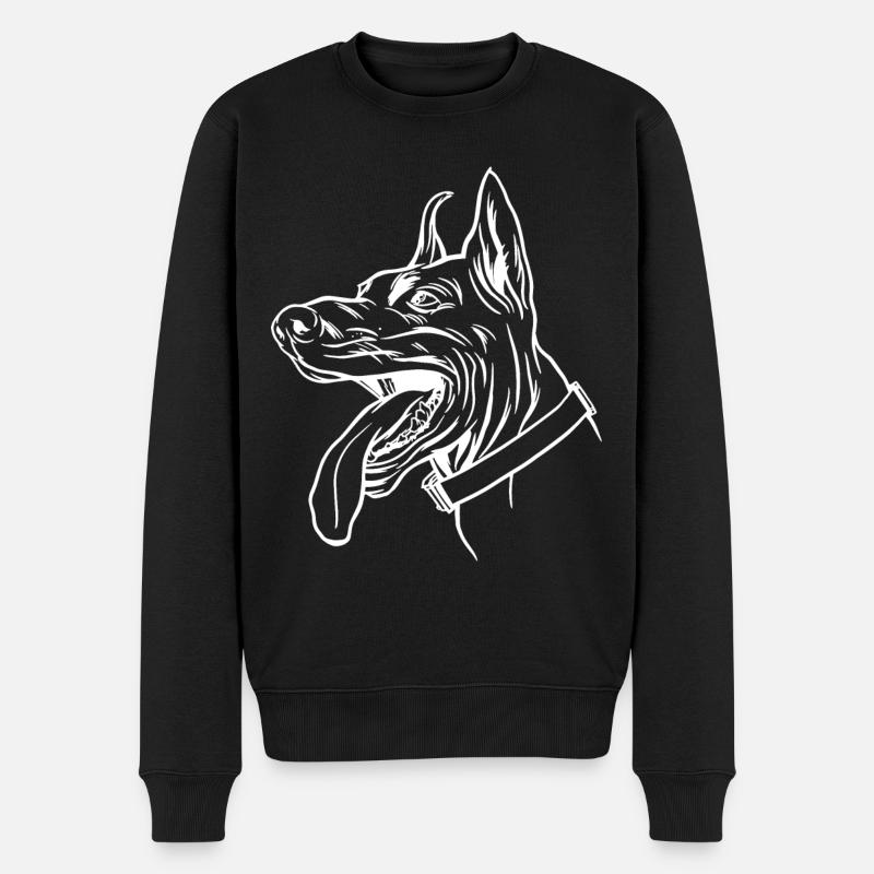 Dobermann Hund - Männer Premium Bio Pullover - Schwarz