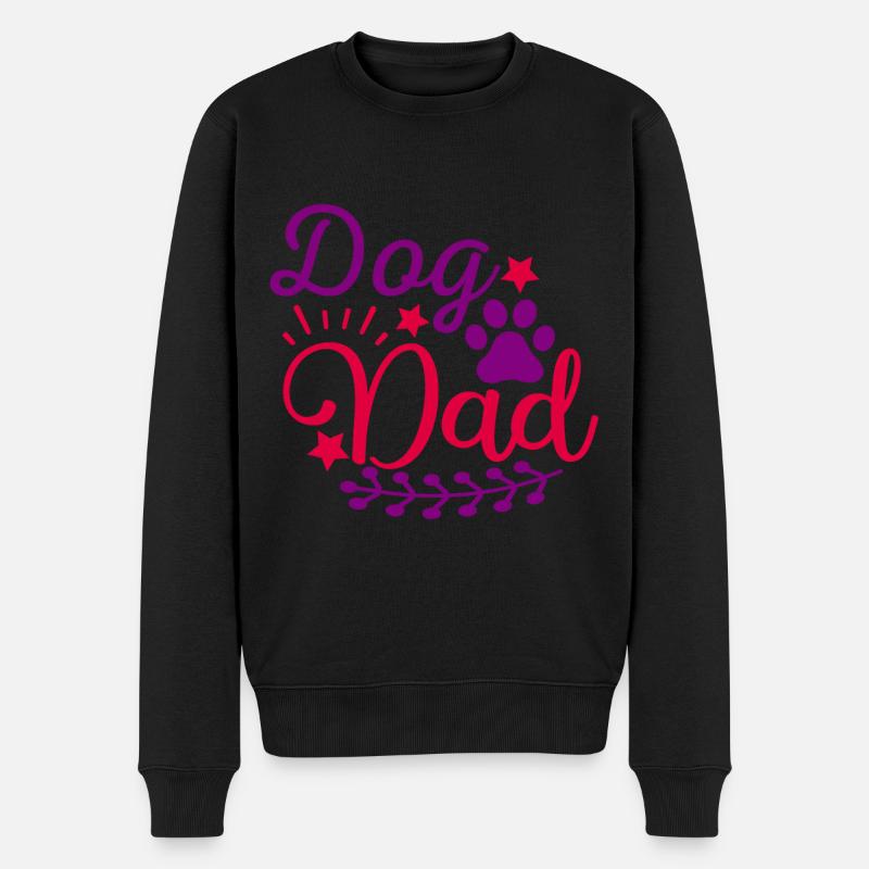 Hunde-Papa - Männer Premium Bio Pullover - Schwarz