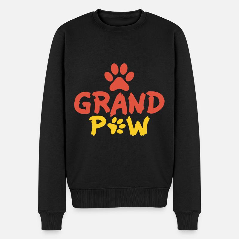 Grand Paw - Pfote - Männer Premium Bio Pullover - Schwarz