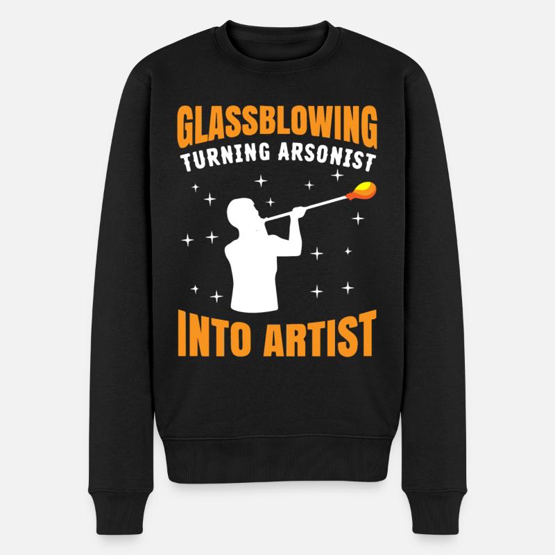 Glasblasen, Aronist, Glasblower, Glasgebläse - Männer Premium Bio Pullover - Schwarz