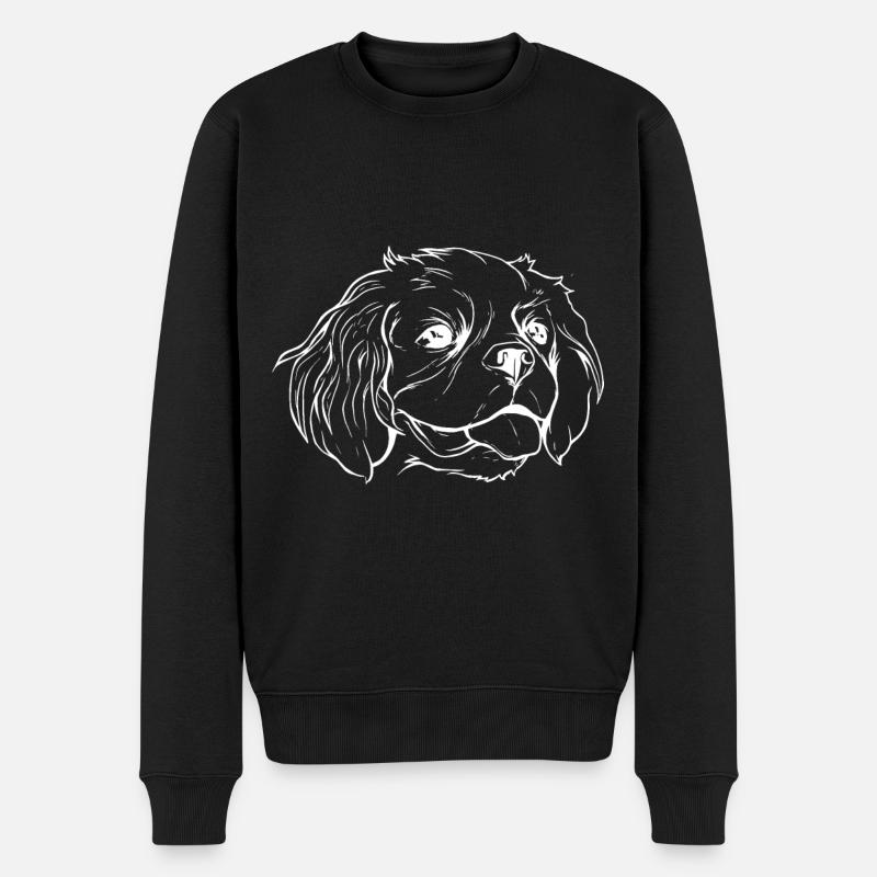 Chien Cavalier - Pull Premium bio Homme - noir