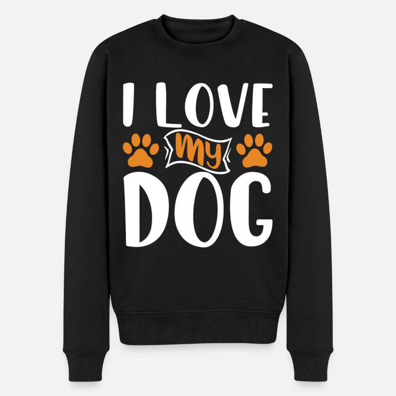 J’aime mon chien - Paws - Pull Premium bio Homme - noir