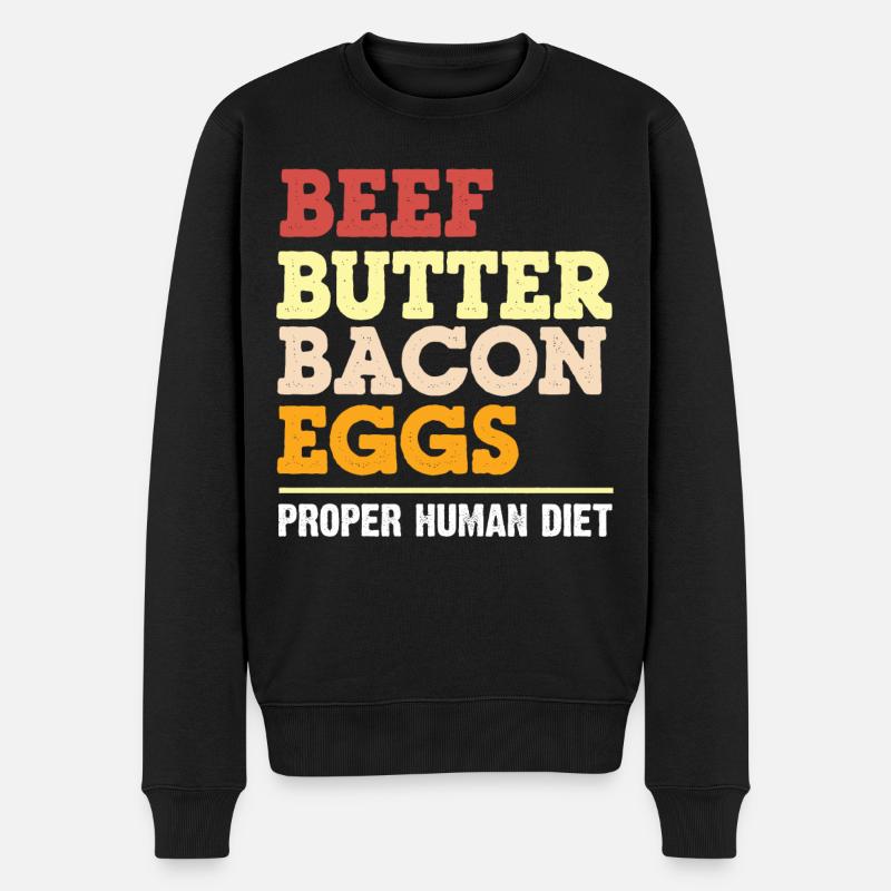Keto-Diät, Kohlenhydratfreie Ernährung, Keto - Männer Premium Bio Pullover - Schwarz