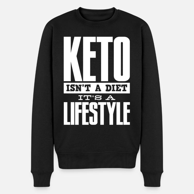 Keto-Diät, Kohlenhydratfreie Ernährung, Keto - Männer Premium Bio Pullover - Schwarz