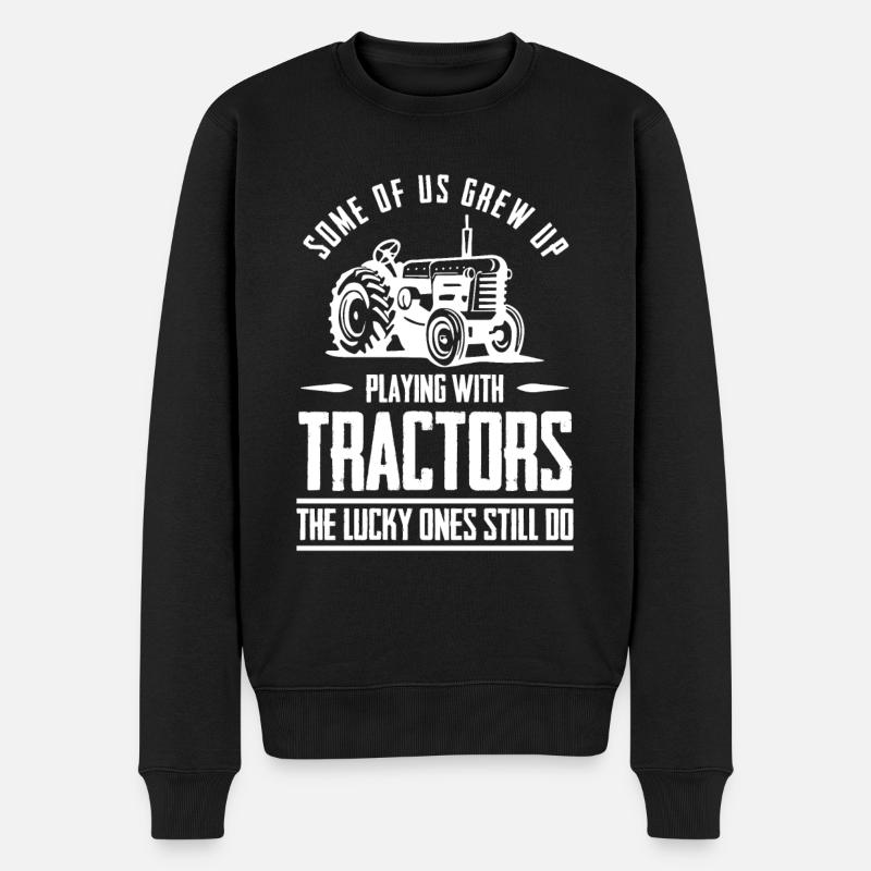 Einige von uns sind mit Traktoren aufgewachsen, di - Männer Premium Bio Pullover - Schwarz
