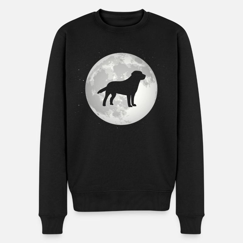 Pleine Lune - Chien - - Pull Premium bio Homme - noir