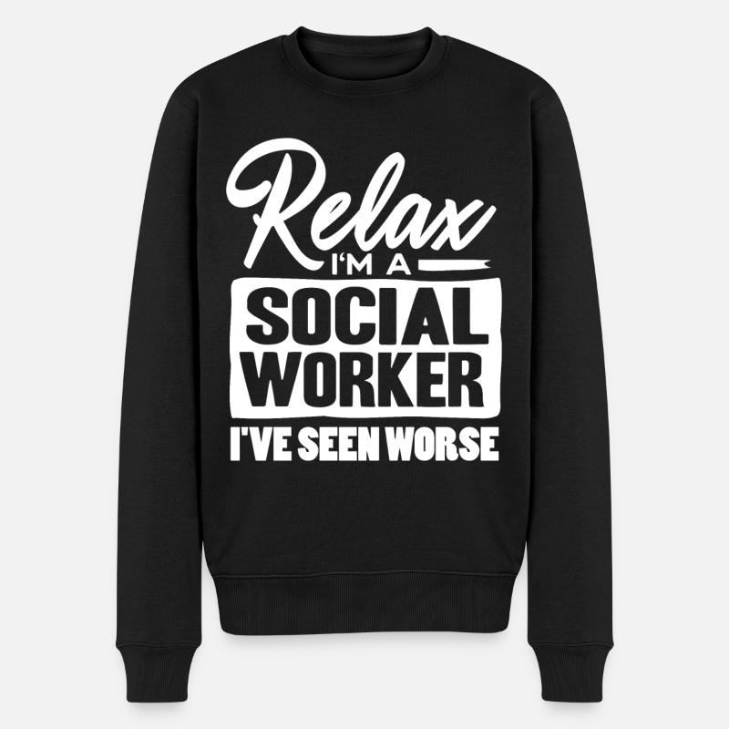 Sozialarbeiter - Männer Premium Bio Pullover - Schwarz