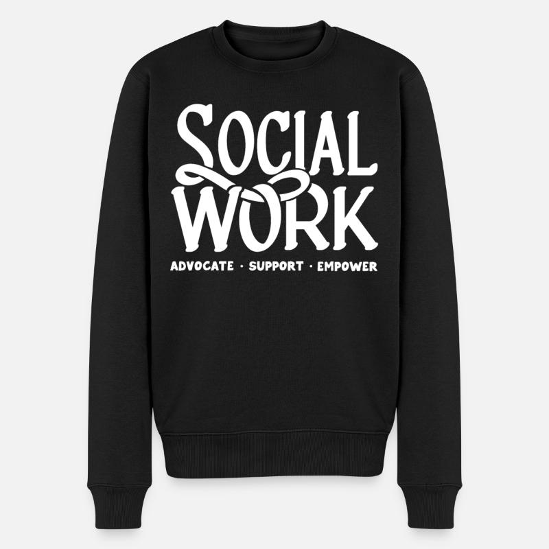 Sozialarbeiter - Männer Premium Bio Pullover - Schwarz