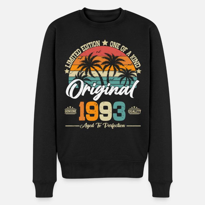 Original 1993 Jahrgang Vintage Geburtstag Geschenk - Männer Premium Bio Pullover - Schwarz