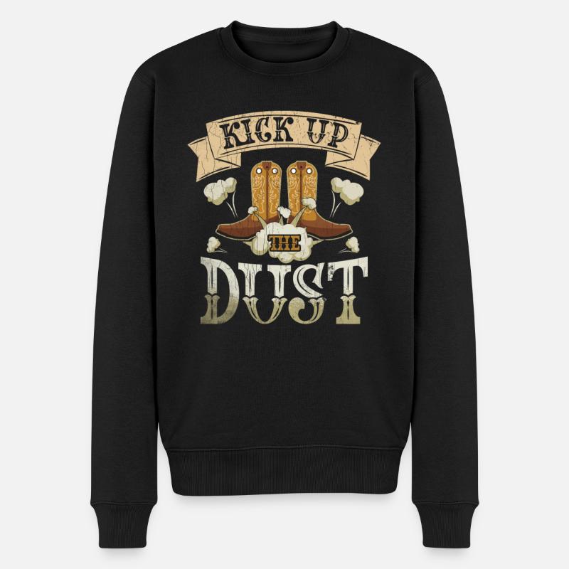 Kick Up Dust - Country Music Cowboystiefel - Männer Premium Bio Pullover - Schwarz