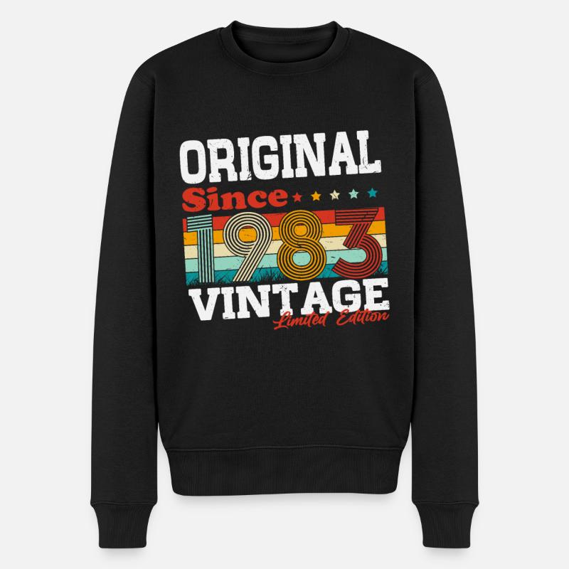 Original 1983 vintage vintage anniversaire rétro - Pull Premium bio Homme - noir
