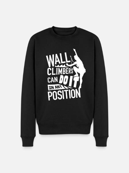 Wandkletterer, Wandklettern - Männer Premium Bio Pullover - Schwarz
