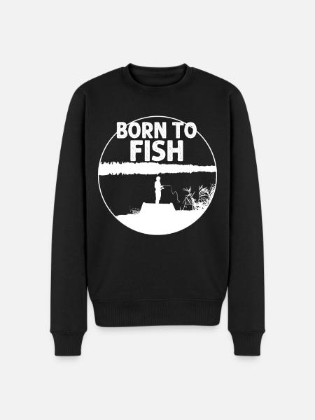 Born to fish - - Men's Premium Organic Jumper - black