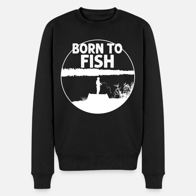 Né pour pêcher - - Pull Premium bio Homme - noir