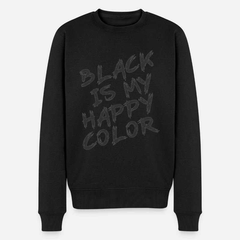 Lieblingsfarbe schwarz Gruftie - Männer Premium Bio Pullover - Schwarz