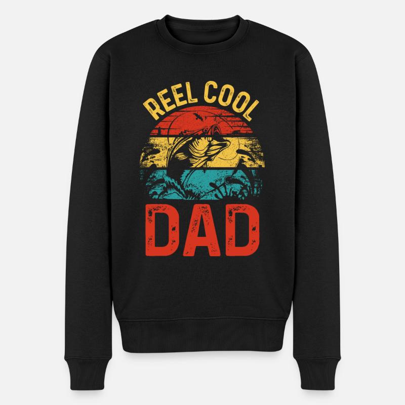 Retro-Rolle Cooler Papa - Männer Premium Bio Pullover - Schwarz
