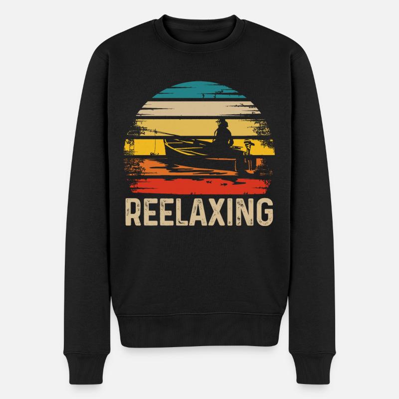 Reelaxing - Männer Premium Bio Pullover - Schwarz