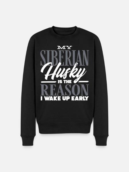 Siberian Husky - Men's Premium Organic Jumper - black