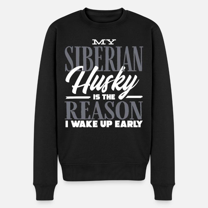 Sibirischer Husky - Männer Premium Bio Pullover - Schwarz